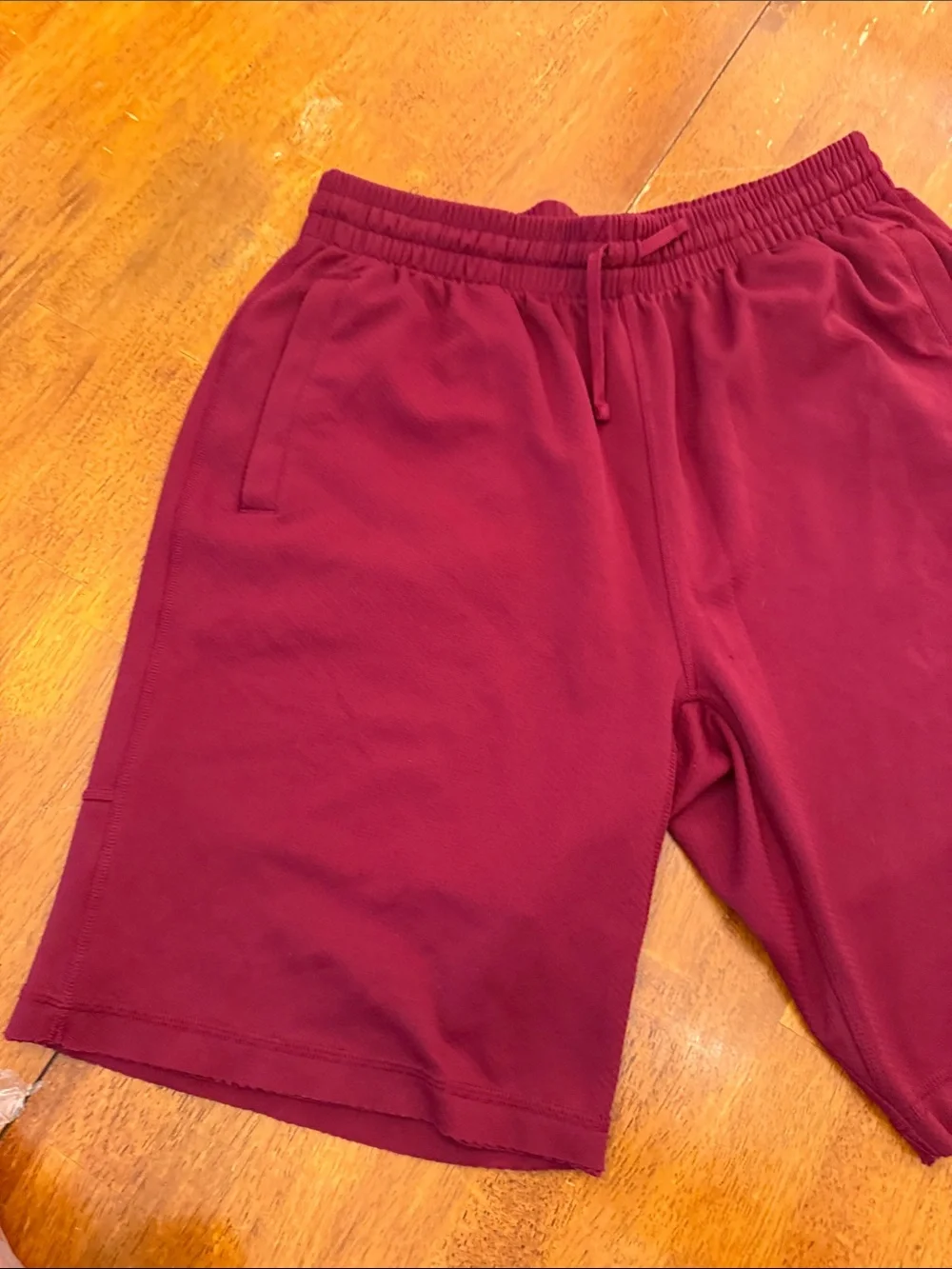 Nike Men's Burgundy Athletic Shorts with Black Swoosh xl